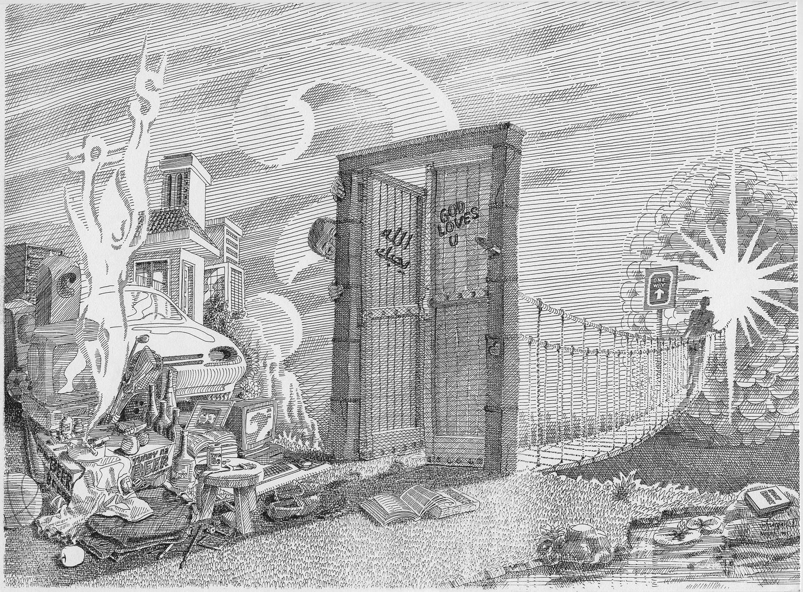 God Loves U - Pen-N-Ink by Jhun Ciolo Diamante