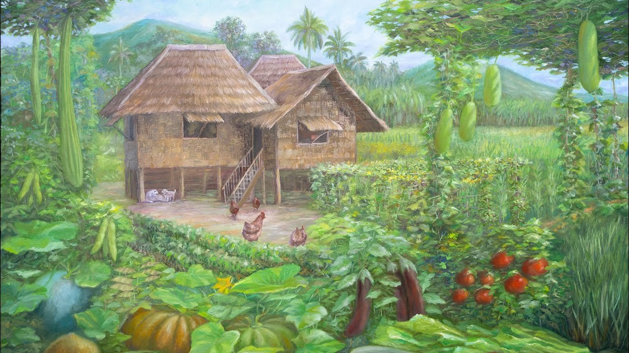 Bahay Kubo (Nipa Hut) Painting
