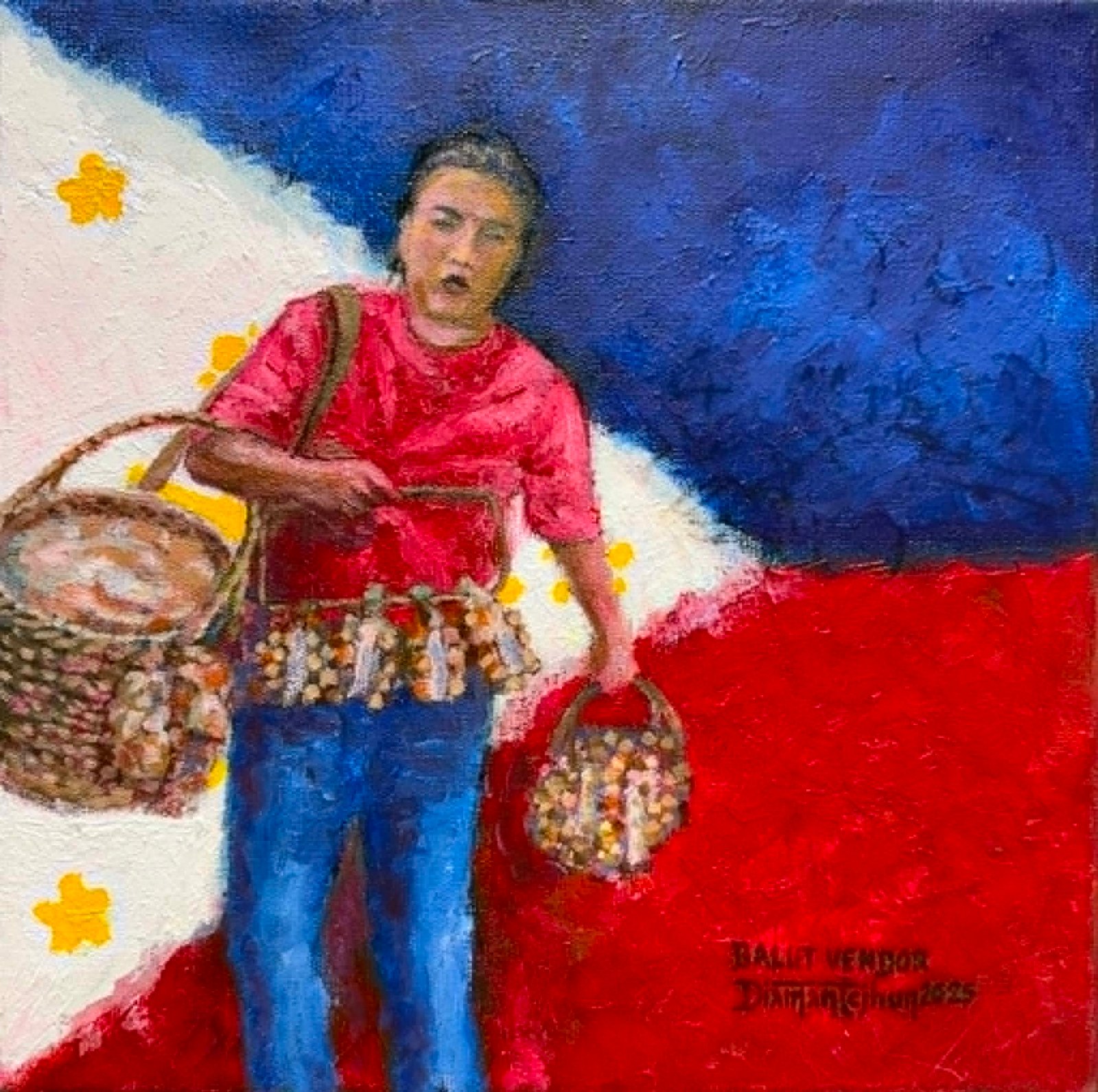Balut Vendor Oil on canvas 12" x 12"